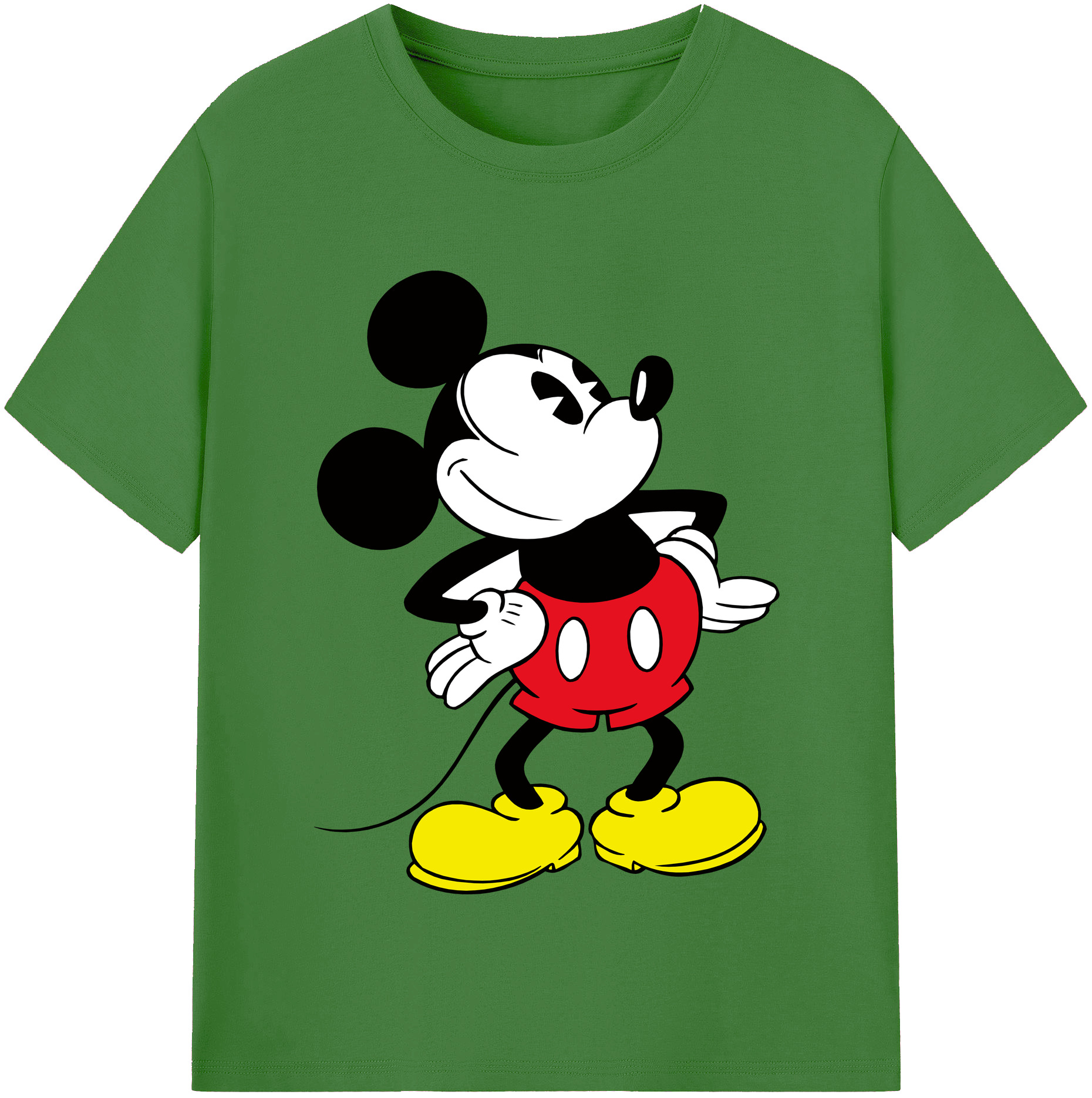 （画像用） ミッキーマウス Mickey Mouse レディースカジュアルプリントTシャツ（綿100％）